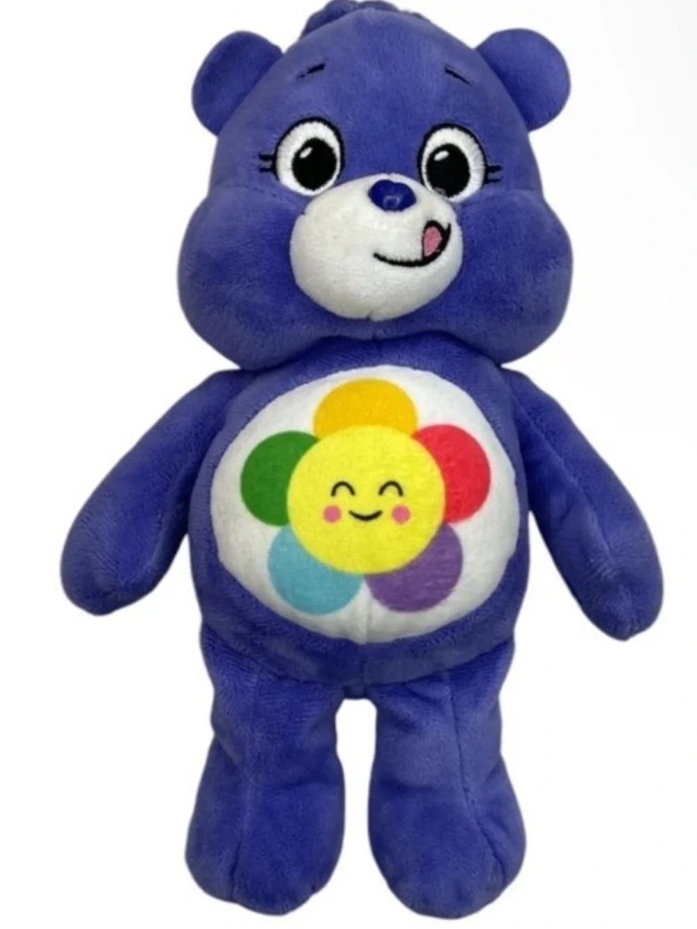 Care Bears Purple Bear Plush with Rainbow Flower Belly